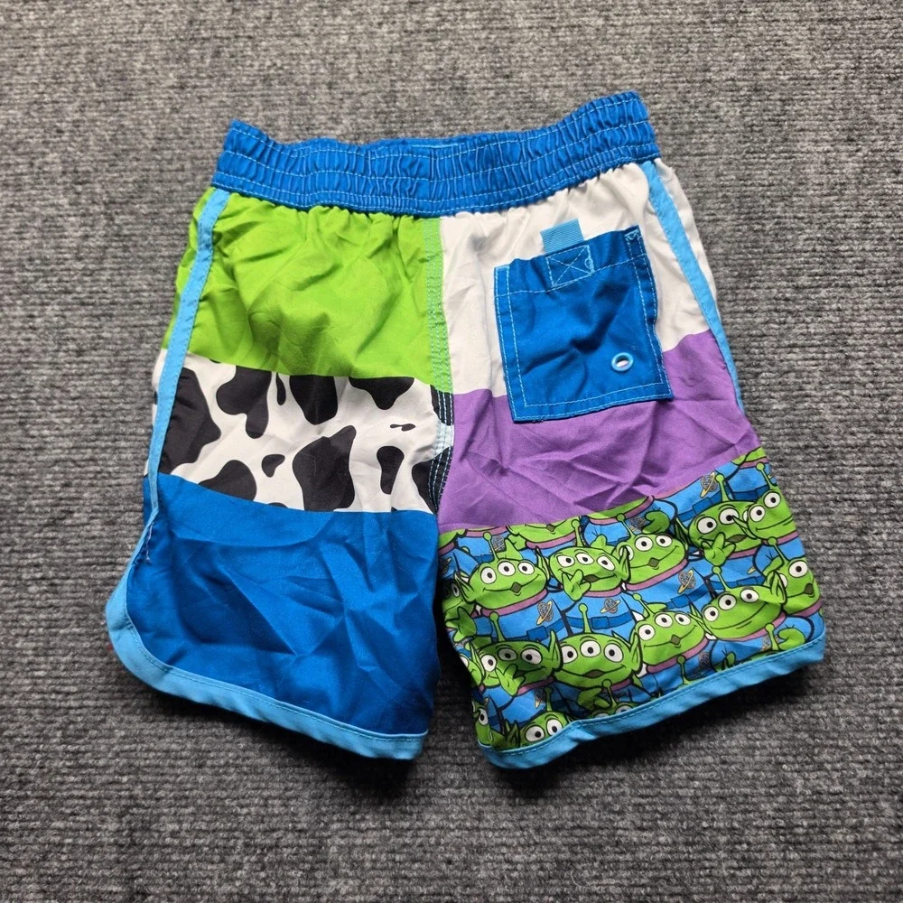 Disney Store Toy Story Swim Trunks Size 4 Boys Colorblock Woody Buzz Rex Aliens